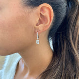 Diamond Dangle Earrings 2.40 Carat White Gold 14K