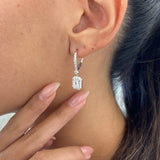 Diamond Dangle Earrings 2.40 Carat White Gold 14K