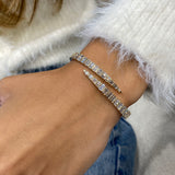 Diamond Bangle Bracelet 4.58 Carat Yellow Gold 14K