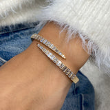 Diamond Bangle Bracelet 4.58 Carat Yellow Gold 14K