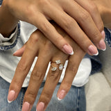 Diamond Three Stone Ring 1.68 Carat Rose Gold 14K