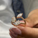 Diamond Three Stone Ring 1.68 Carat Rose Gold 14K