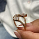 Diamond Three Stone Ring 1.68 Carat Rose Gold 14K