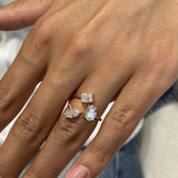 Diamond Three Stone Ring 1.68 Carat Rose Gold 14K