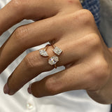 Diamond Three Stone Ring 1.68 Carat Rose Gold 14K