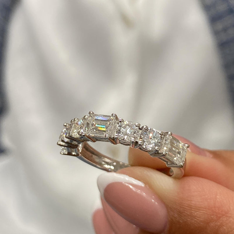Diamond Half Eternity Band 2.06 Carat White Gold 14K