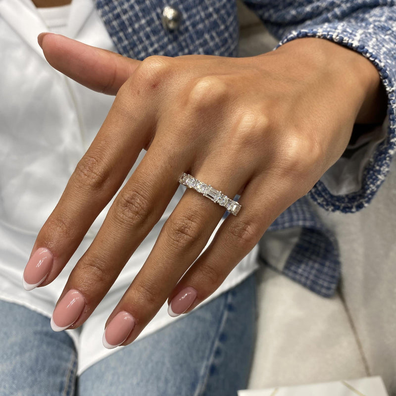 Diamond Half Eternity Band 2.06 Carat White Gold 14K