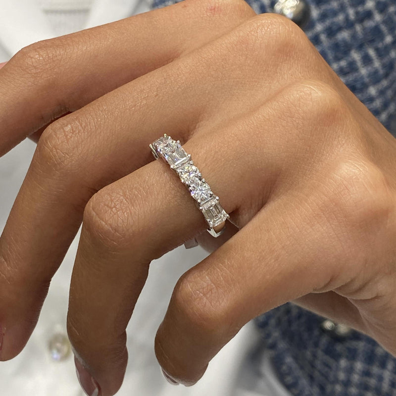 Diamond Half Eternity Band 2.06 Carat White Gold 14K