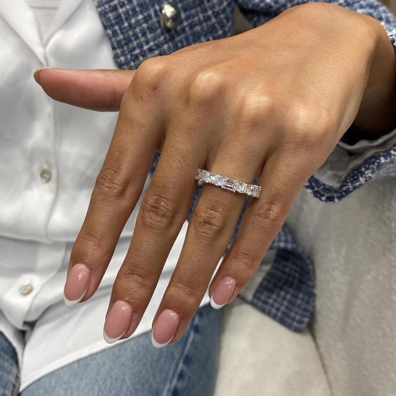 Diamond Half Eternity Band 2.06 Carat White Gold 14K