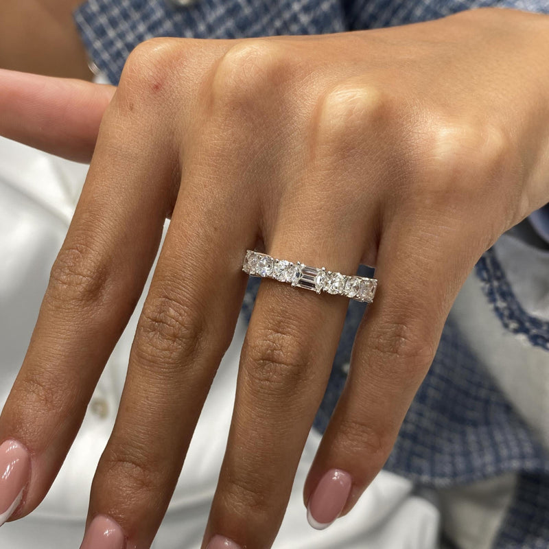Diamond Half Eternity Band 2.06 Carat White Gold 14K