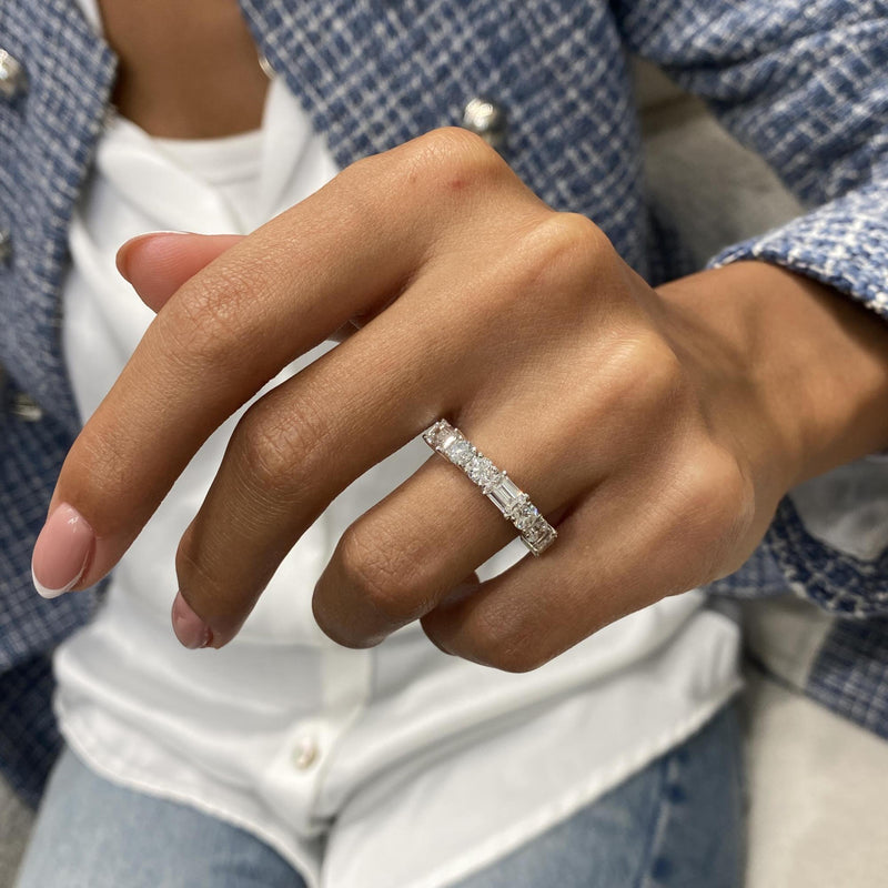 Diamond Half Eternity Band 2.06 Carat White Gold 14K