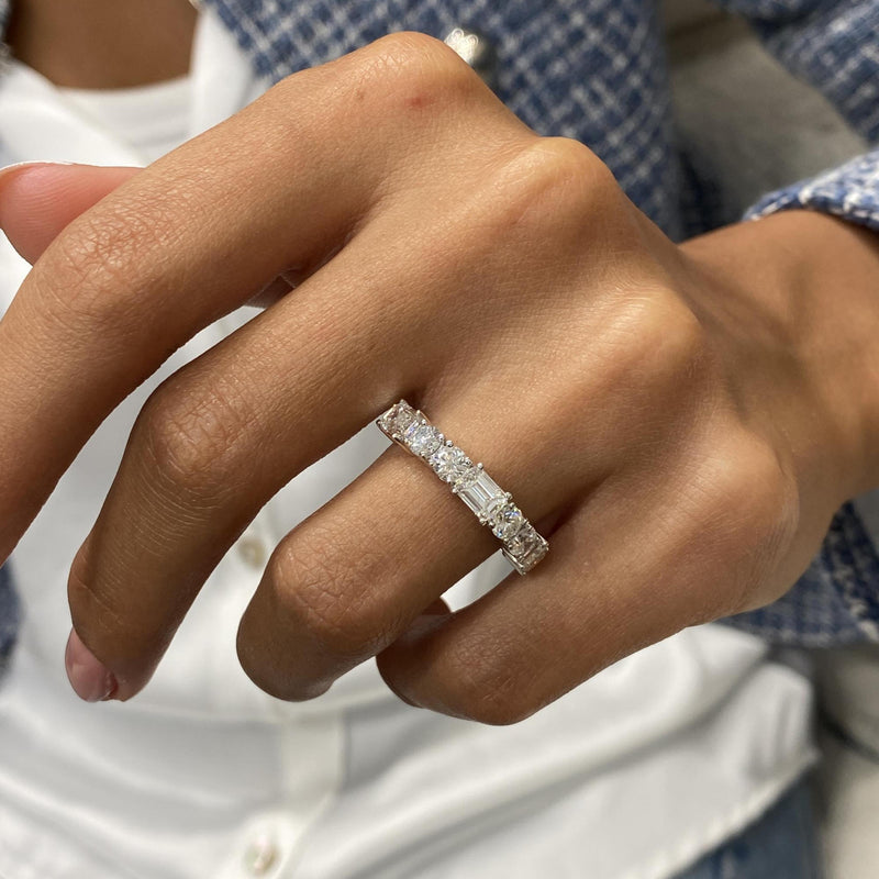 Diamond Half Eternity Band 2.06 Carat White Gold 14K