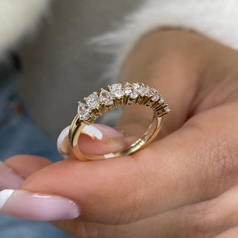 Diamond Stackable Ring 0.90 Carat Yellow Gold 14K
