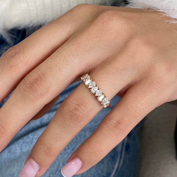 Diamond Stackable Ring 0.90 Carat Yellow Gold 14K
