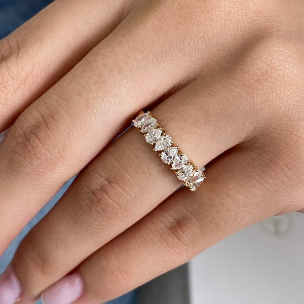 Diamond Stackable Ring 0.90 Carat Yellow Gold 14K