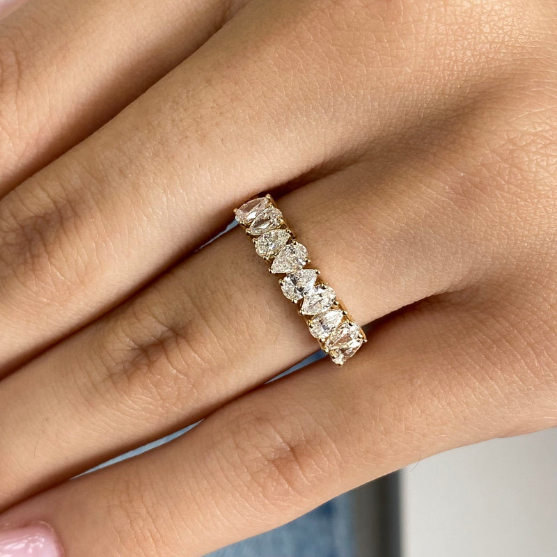 Diamond Stackable Ring 0.90 Carat Yellow Gold 14K