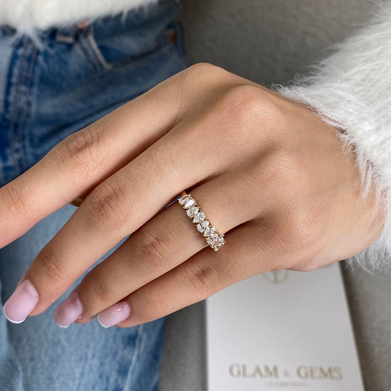 Diamond Stackable Ring 0.90 Carat Yellow Gold 14K