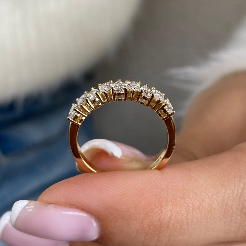 Diamond Stackable Ring 0.90 Carat Yellow Gold 14K