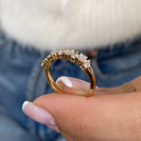 Diamond Stackable Ring 0.90 Carat Yellow Gold 14K