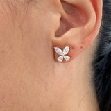 Diamond Stud Earrings 1.88 Carat Rose Gold 14K
