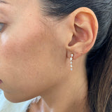 Diamond Drop Earrings 0.89 Carat Rose Gold 14K
