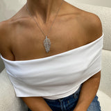 Diamond Pendant Necklace 2.42 Carat White Gold 14K