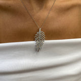 Diamond Pendant Necklace 2.42 Carat White Gold 14K