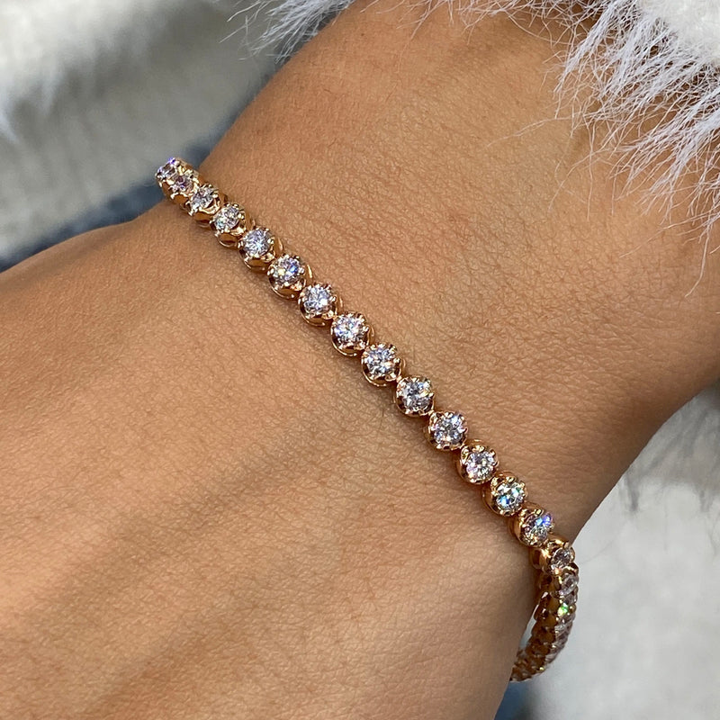 Diamond Tennis Bracelet 2.90 ct Rose Gold