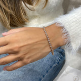 Diamond Tennis Bracelet 2.90 ct Rose Gold