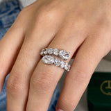 Diamond Wrap Ring 2.79 Carat White Gold 14K