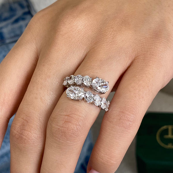 Diamond Wrap Ring 2.79 Carat White Gold 14K