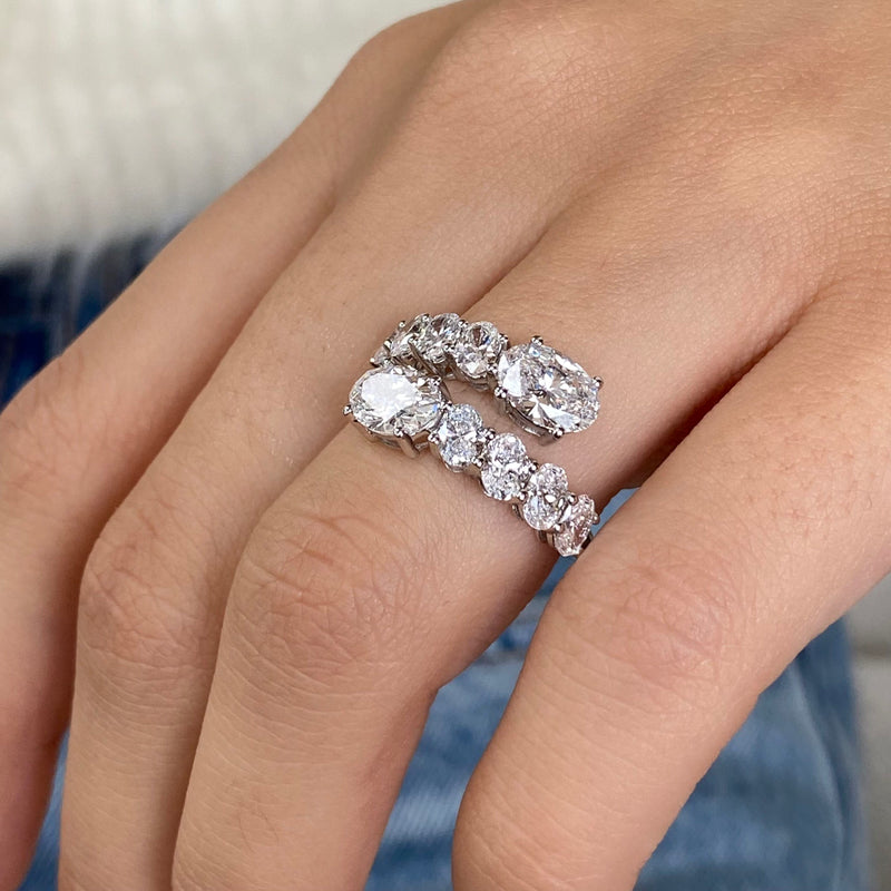 Diamond Wrap Ring 2.79 Carat White Gold 14K
