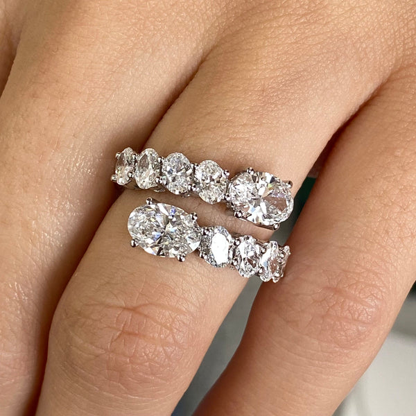Diamond Wrap Ring 2.79 Carat White Gold 14K