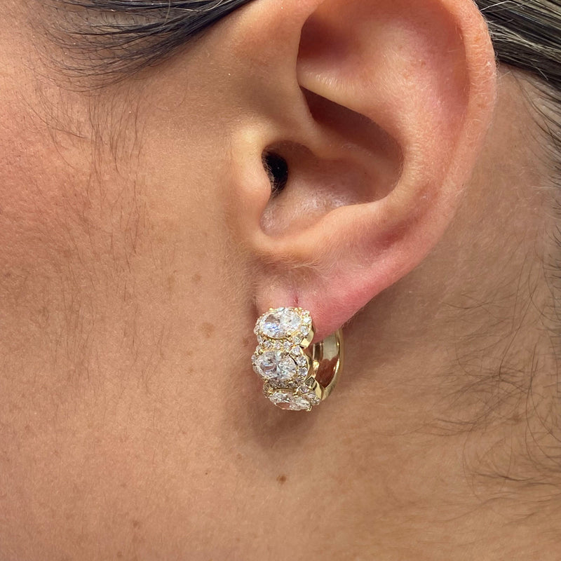 Diamond Hoop 3.82 Carat Yellow Gold 14K