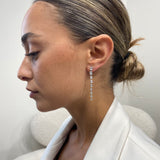 Diamond Drop Earrings 3.21 Carat White Gold 14K