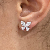 Diamond Stud Earrings 1.9 ct White Gold