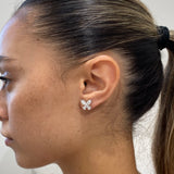 Diamond Stud Earrings 1.8 ct White Gold