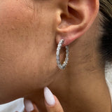 Diamond Hoop Earrings 3.27 Carat White Gold 14K