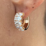 Diamond Hoop Earrings 3.67 Carat Rose Gold 14K
