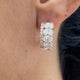 Diamond Hoop Earrings 3.67 Carat Rose Gold 14K