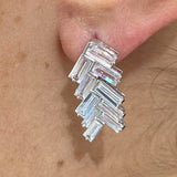 Diamond Drop Earrings 3.19 Carat White Gold 14K