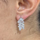 Diamond Drop Earrings 3.19 Carat White Gold 14K