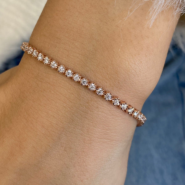 Diamond Tennis Bracelet 1.70 ct Rose Gold