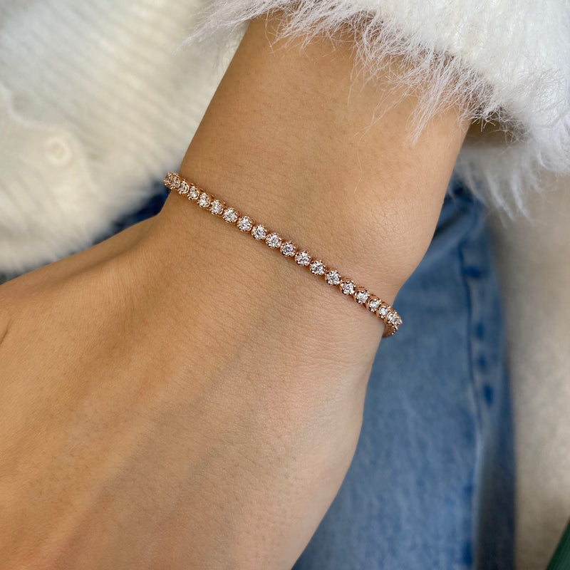 Diamond Tennis Bracelet 1.70 ct Rose Gold