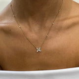 Diamond Pendant Necklace 1.21 Carat Yellow Gold 14K