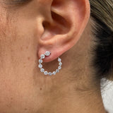 Diamond Hoop Earrings 1.72 Carat White Gold 14K