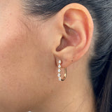 Diamond Hoop Earrings 0.81 Carat Rose Gold 14K