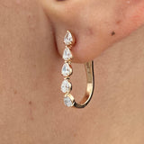 Diamond Hoop Earrings 0.81 Carat Rose Gold 14K