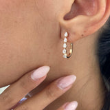 Diamond Hoop Earrings 0.81 Carat Rose Gold 14K