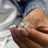Diamond Two Stone Ring 1.39 Carat Yellow Gold 14K